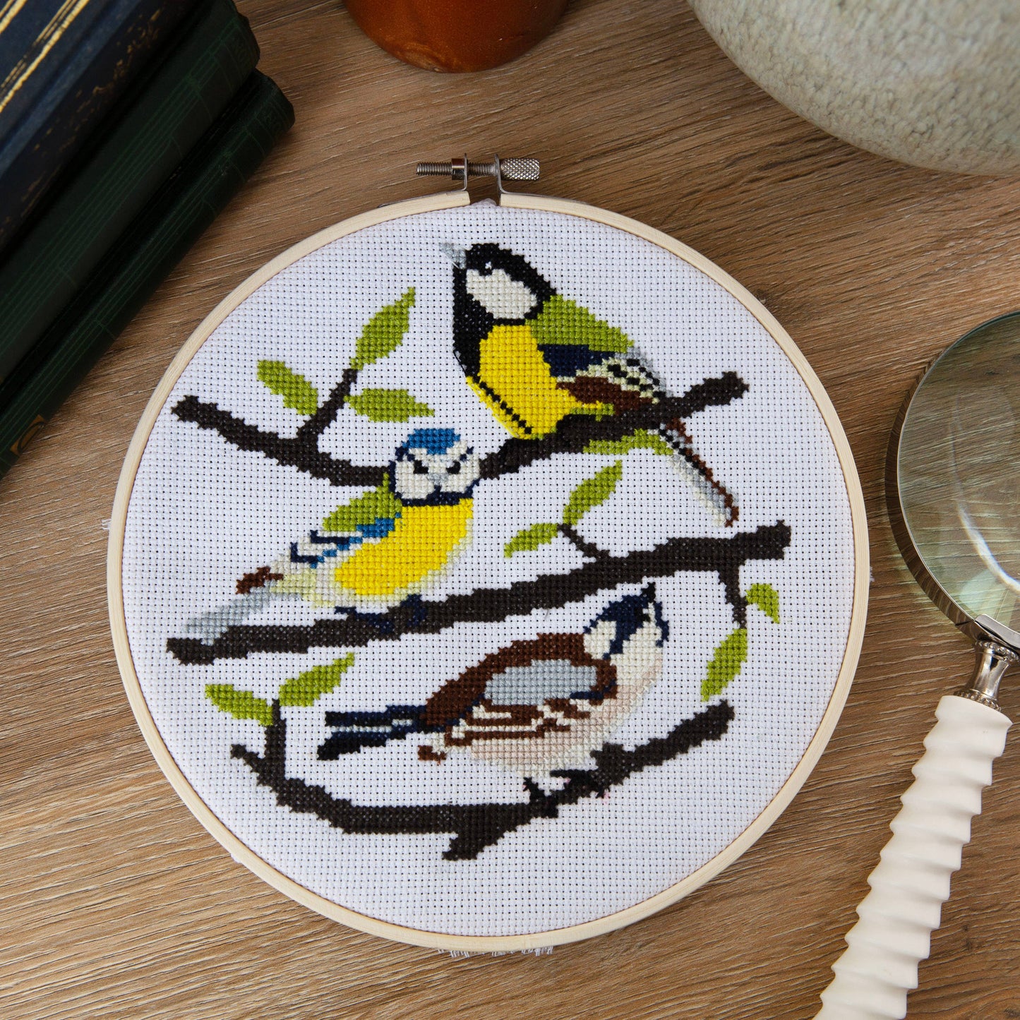 Natural History Museum Cross Stitch Kit, Tits Design 14cm