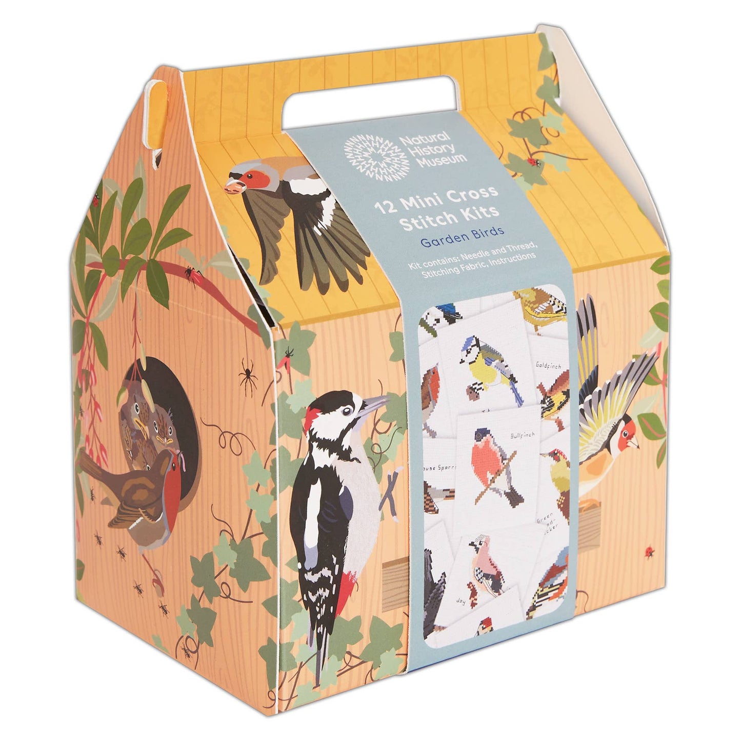 Natural History Museum Cross Stitch, 12 Mini Designs, Birds