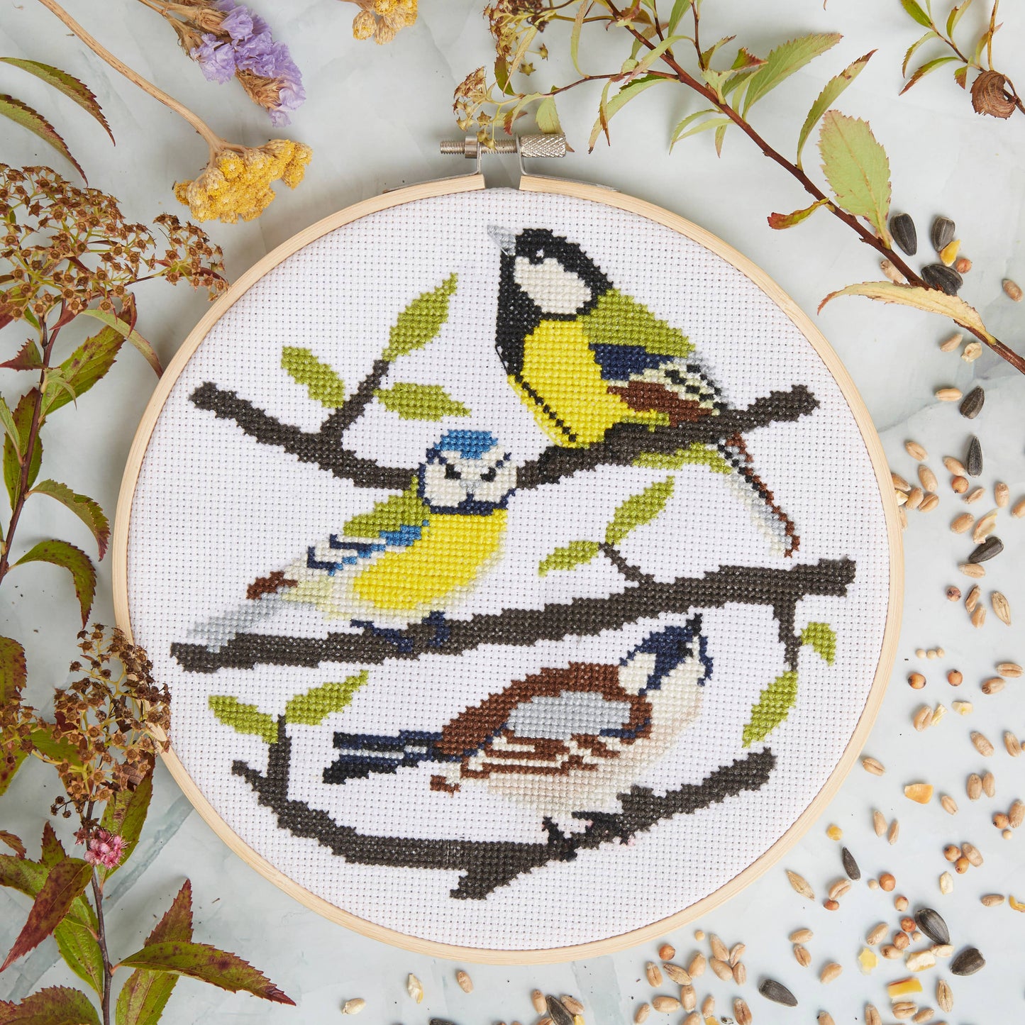 Natural History Museum Cross Stitch Kit, Tits Design 14cm