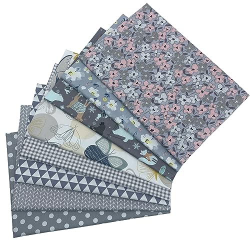 aufodara 8pcs Cotton Fabric Squares Patchwork 50 x 50cm Sewing Quilting Bundle DIY Crafting Fabric (Colors A)