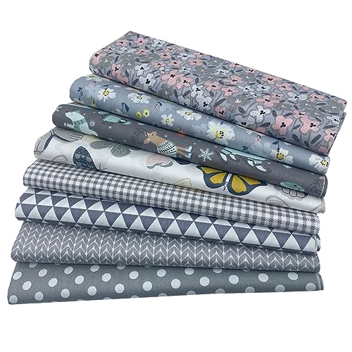 aufodara 8pcs Cotton Fabric Squares Patchwork 50 x 50cm Sewing Quilting Bundle DIY Crafting Fabric (Colors A)