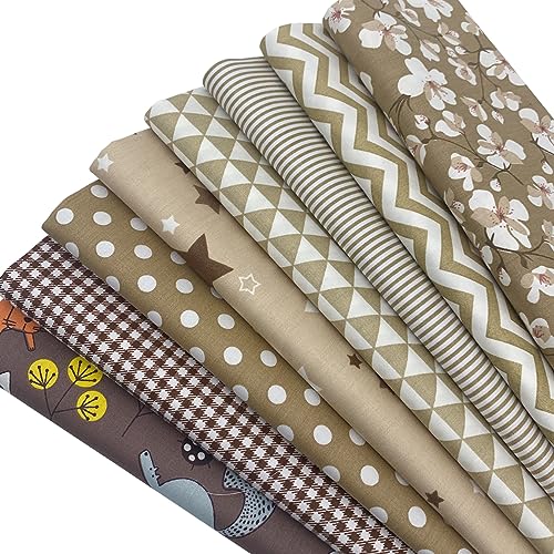 aufodara 8pcs Cotton Fabric Squares Patchwork 50 x 50cm Sewing Quilting Bundle DIY Crafting Fabric (Colors A)