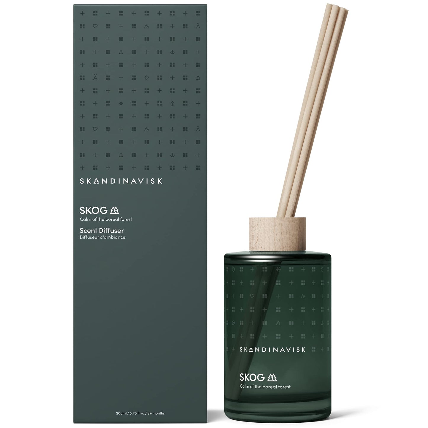 Skandinavisk HYGGE ‘Cosiness’ Reed diffuser with 8 Reeds, Lasts +3 Months, Scent Notes: Black tea and mint leaves, dried apples and baked cinnamon, 100 ml