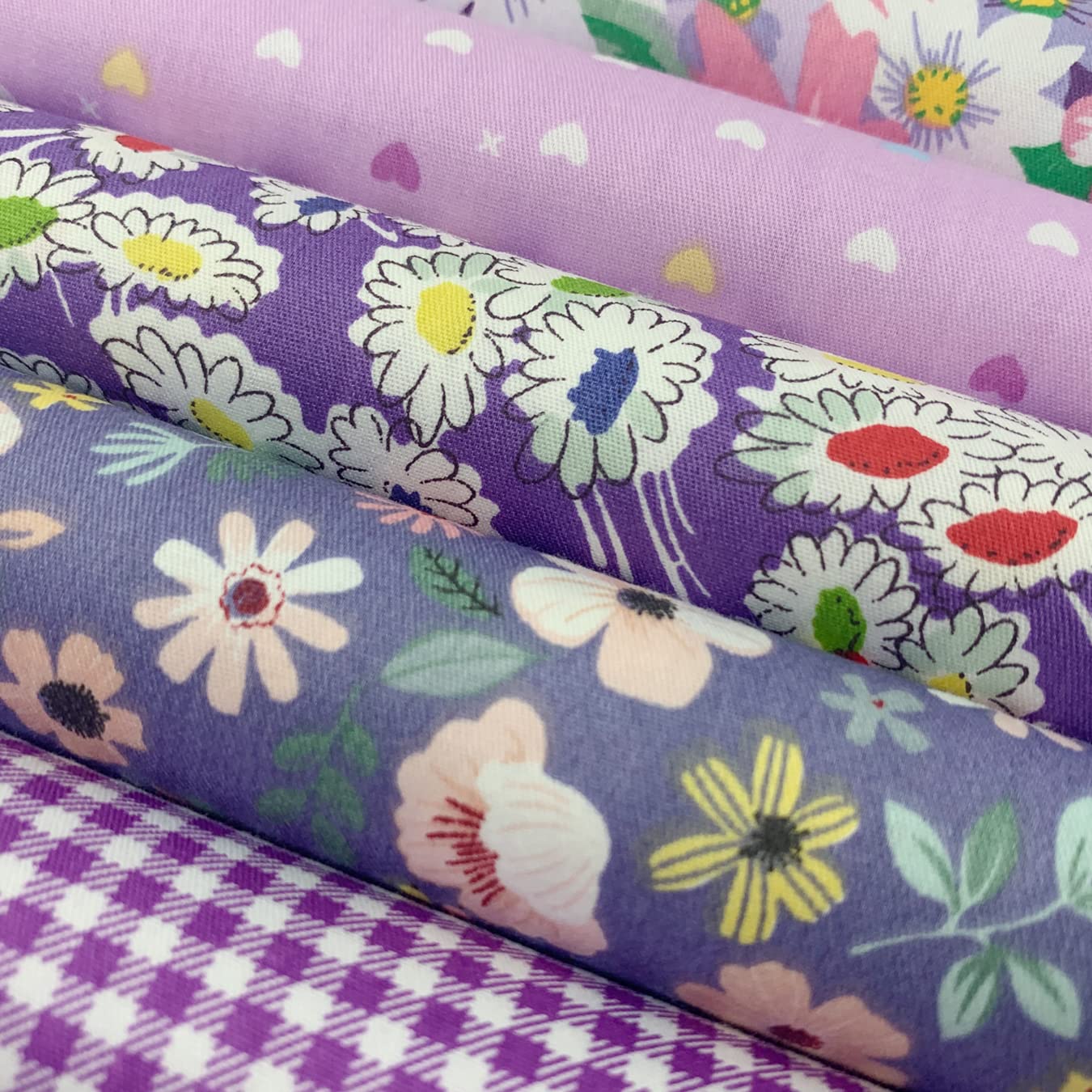 aufodara 8pcs Cotton Fabric Squares Patchwork 50 x 50cm Sewing Quilting Bundle DIY Crafting Fabric (Colors A)