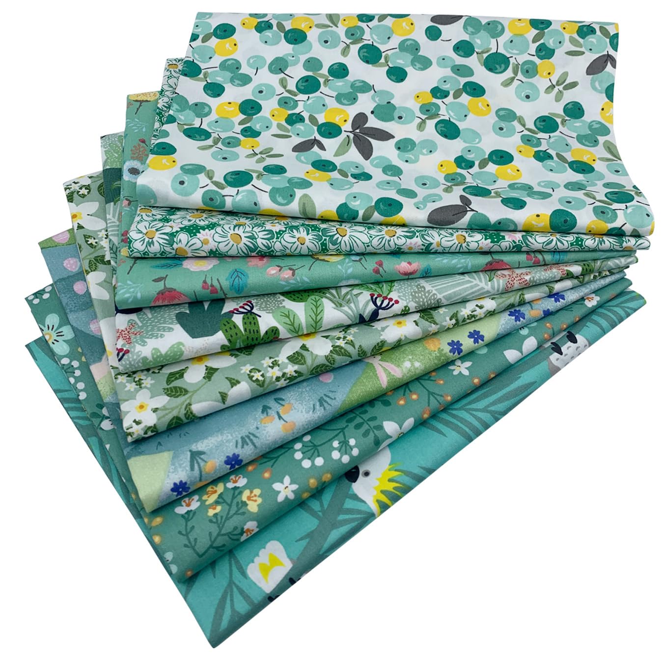 aufodara 8pcs Cotton Fabric Squares Patchwork 50 x 50cm Sewing Quilting Bundle DIY Crafting Fabric (Colors A)