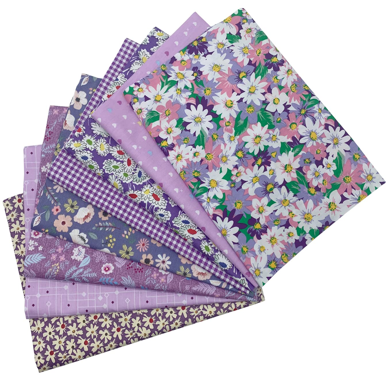 aufodara 8pcs Cotton Fabric Squares Patchwork 50 x 50cm Sewing Quilting Bundle DIY Crafting Fabric (Colors A)
