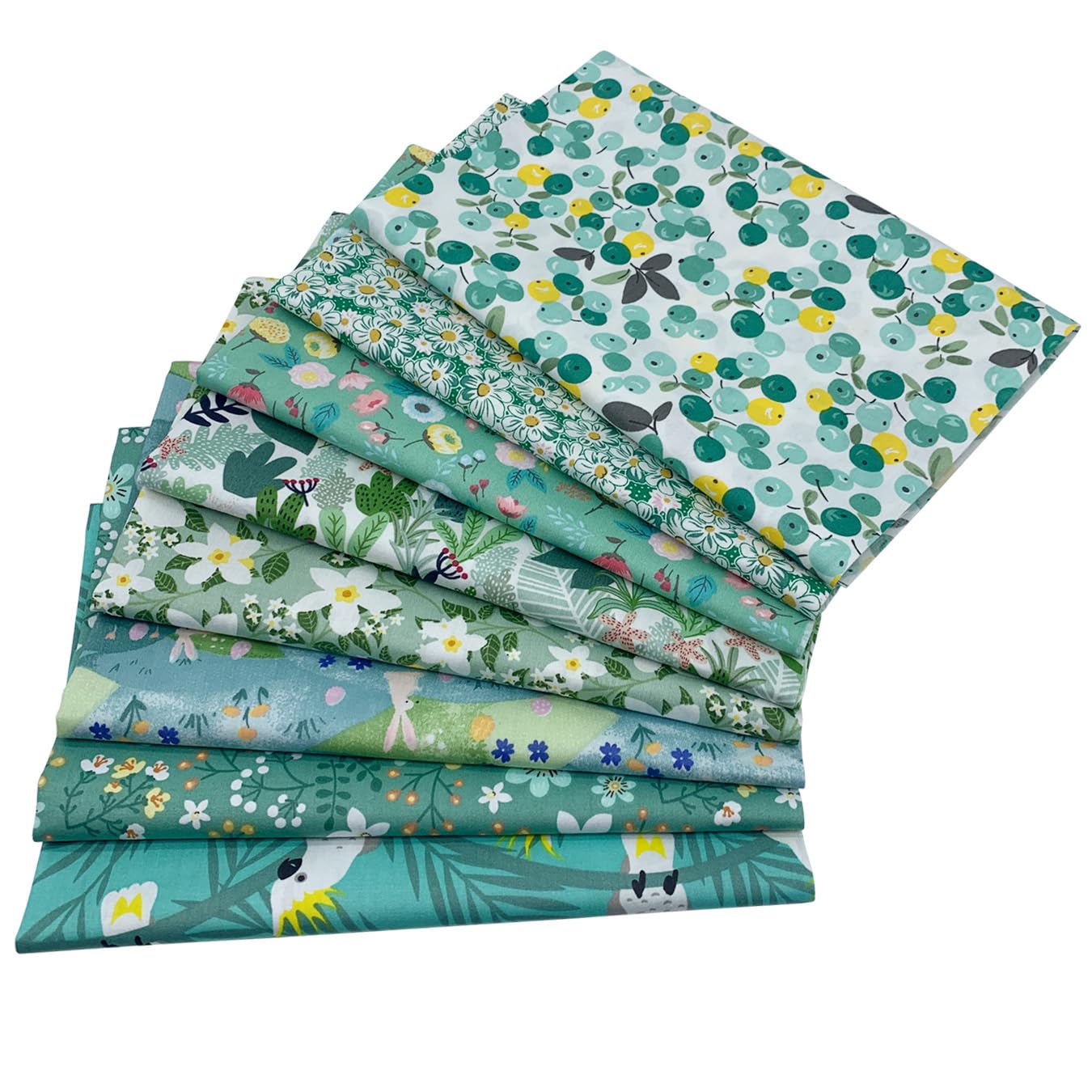 aufodara 8pcs Cotton Fabric Squares Patchwork 50 x 50cm Sewing Quilting Bundle DIY Crafting Fabric (Colors A)