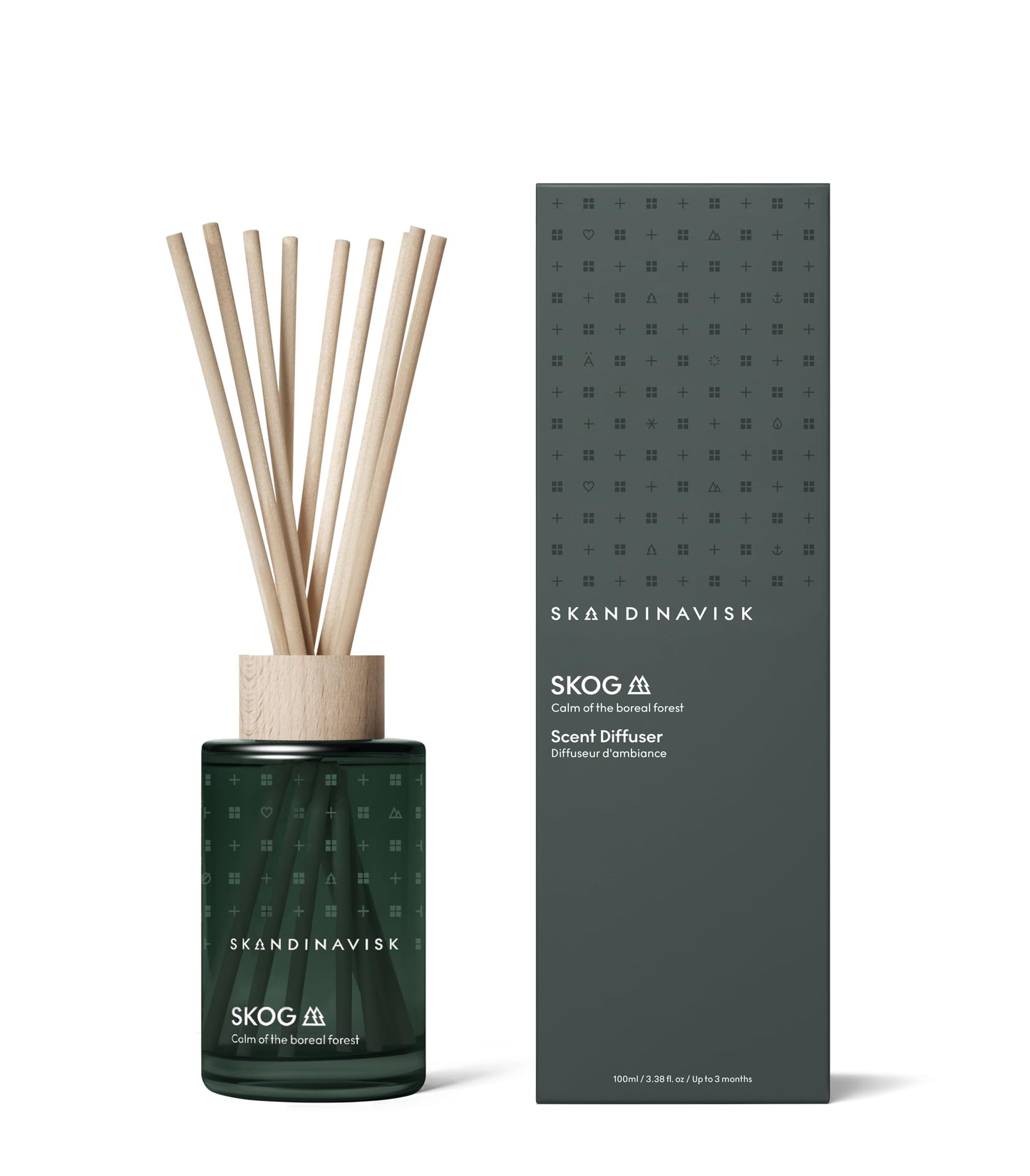 Skandinavisk HYGGE ‘Cosiness’ Reed diffuser with 8 Reeds, Lasts +3 Months, Scent Notes: Black tea and mint leaves, dried apples and baked cinnamon, 100 ml