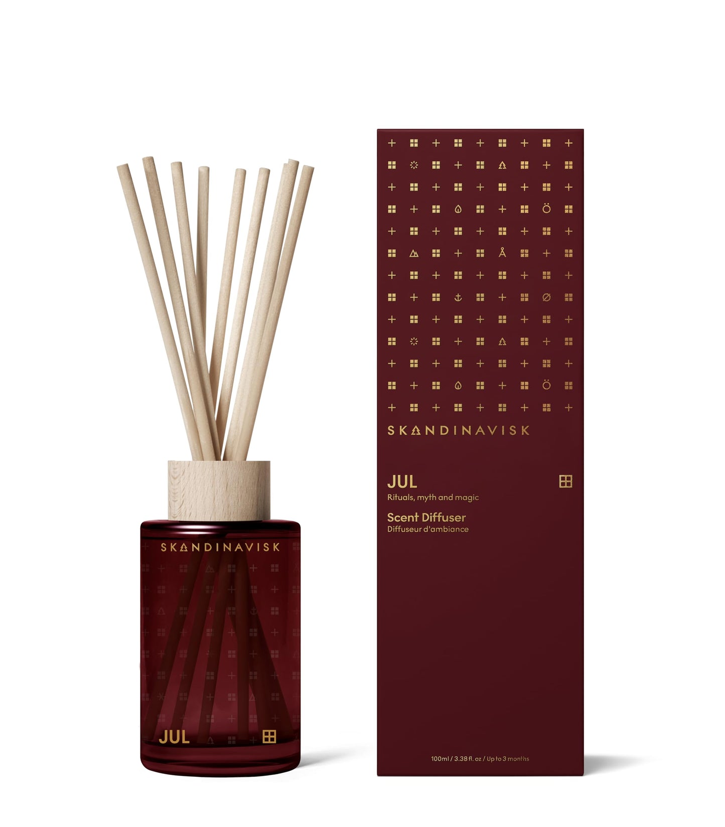 Skandinavisk HYGGE ‘Cosiness’ Reed diffuser with 8 Reeds, Lasts +3 Months, Scent Notes: Black tea and mint leaves, dried apples and baked cinnamon, 100 ml