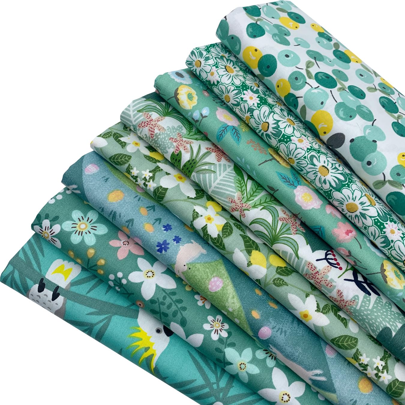aufodara 8pcs Cotton Fabric Squares Patchwork 50 x 50cm Sewing Quilting Bundle DIY Crafting Fabric (Colors A)
