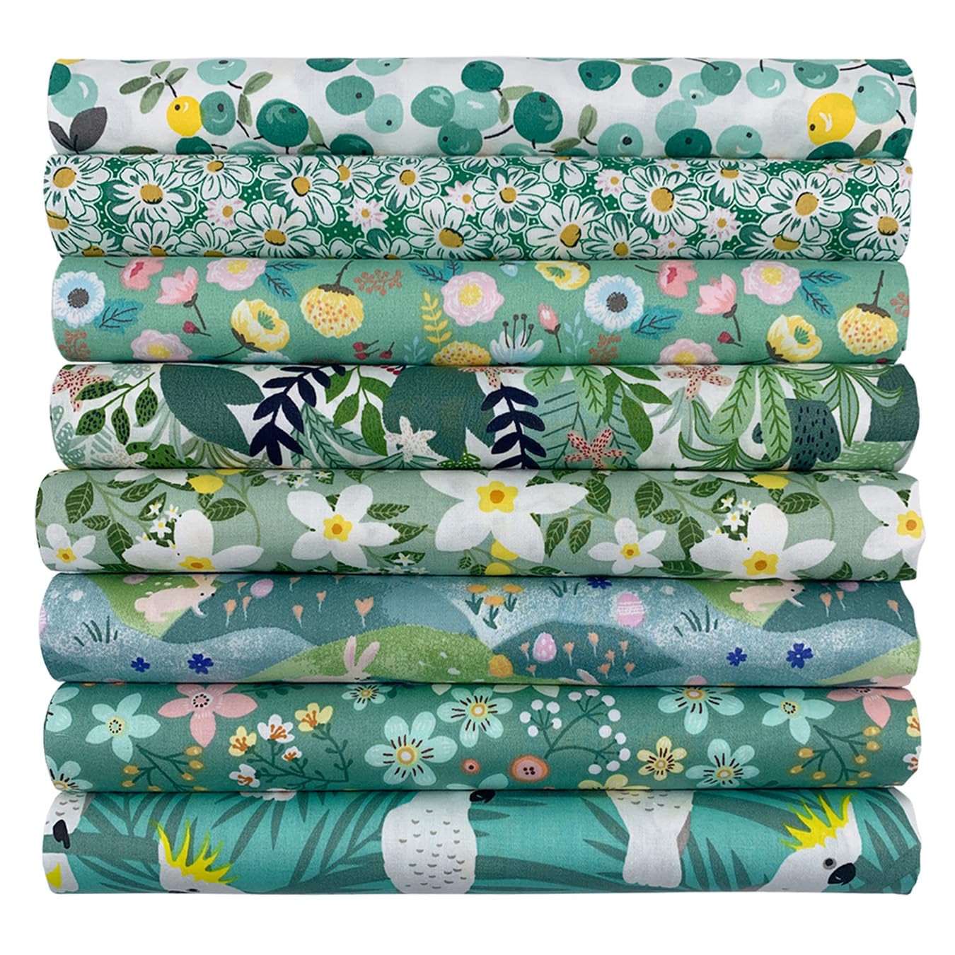 aufodara 8pcs Cotton Fabric Squares Patchwork 50 x 50cm Sewing Quilting Bundle DIY Crafting Fabric (Colors A)