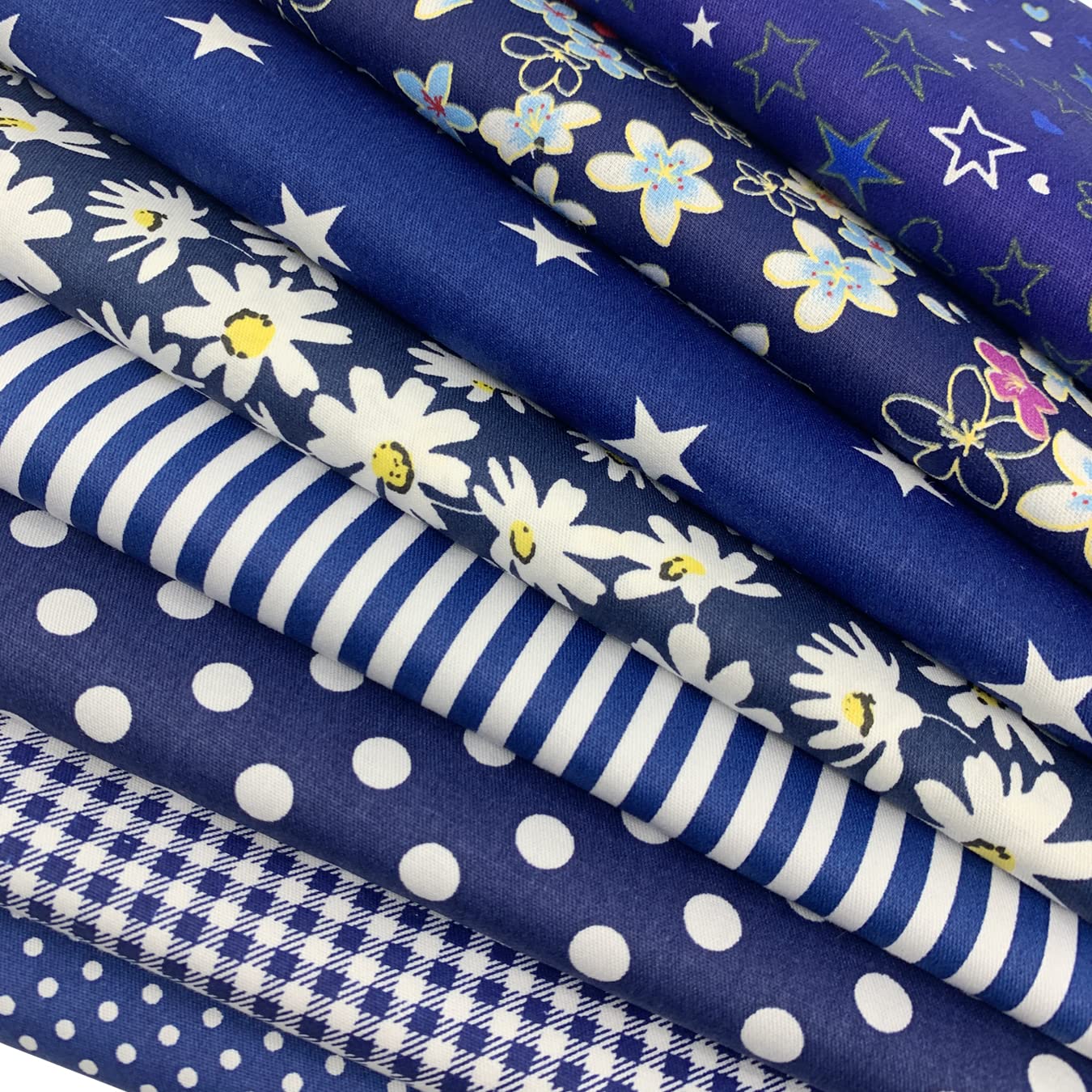 aufodara 8pcs Cotton Fabric Squares Patchwork 50 x 50cm Sewing Quilting Bundle DIY Crafting Fabric (Colors A)
