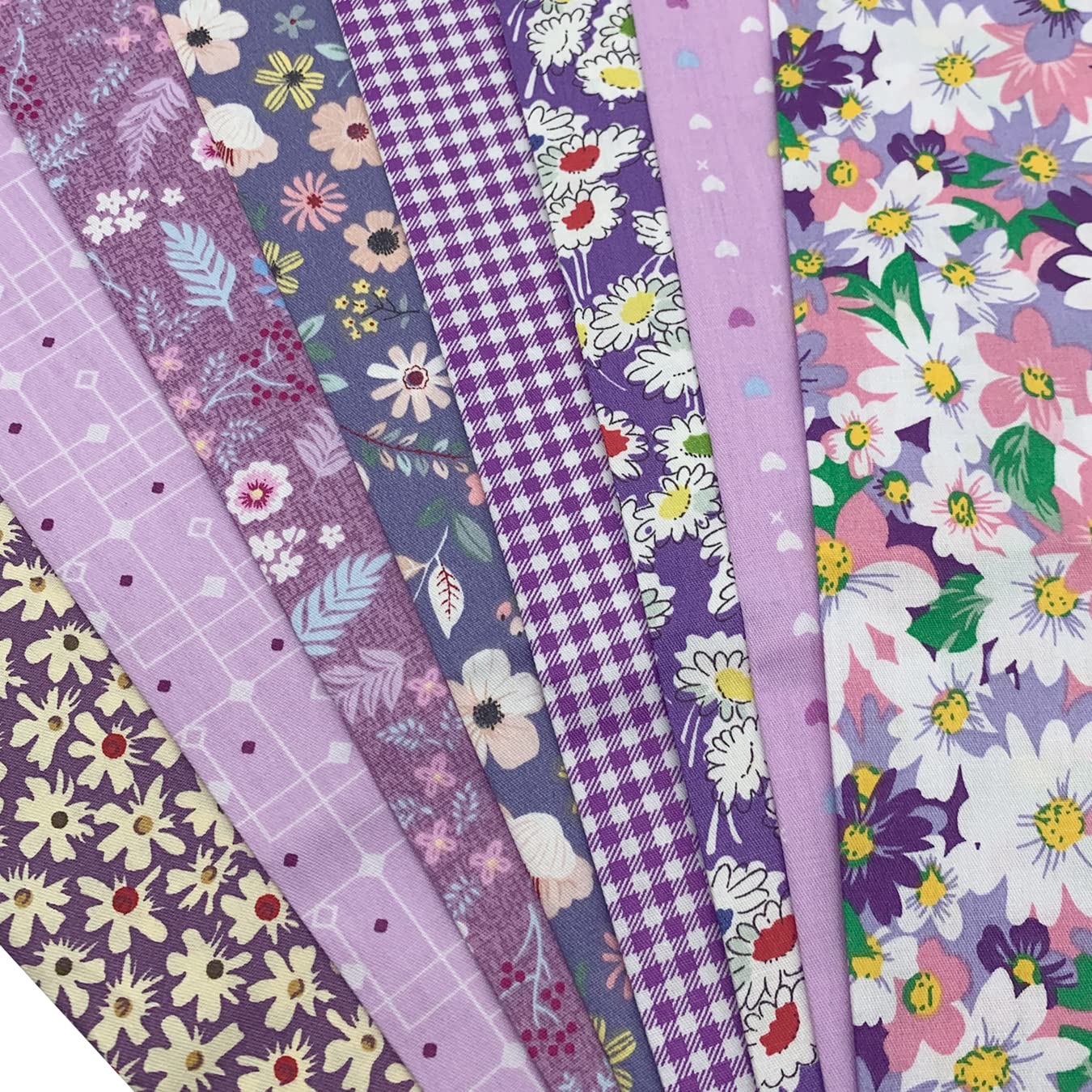 aufodara 8pcs Cotton Fabric Squares Patchwork 50 x 50cm Sewing Quilting Bundle DIY Crafting Fabric (Colors A)