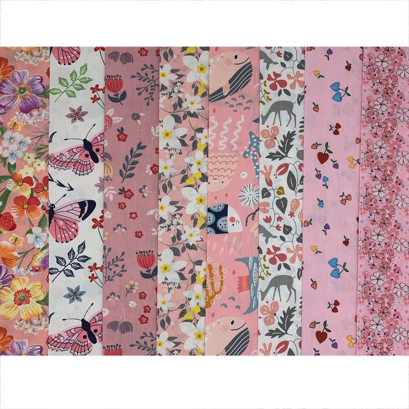 aufodara 8pcs Cotton Fabric Squares Patchwork 50 x 50cm Sewing Quilting Bundle DIY Crafting Fabric (Colors A)