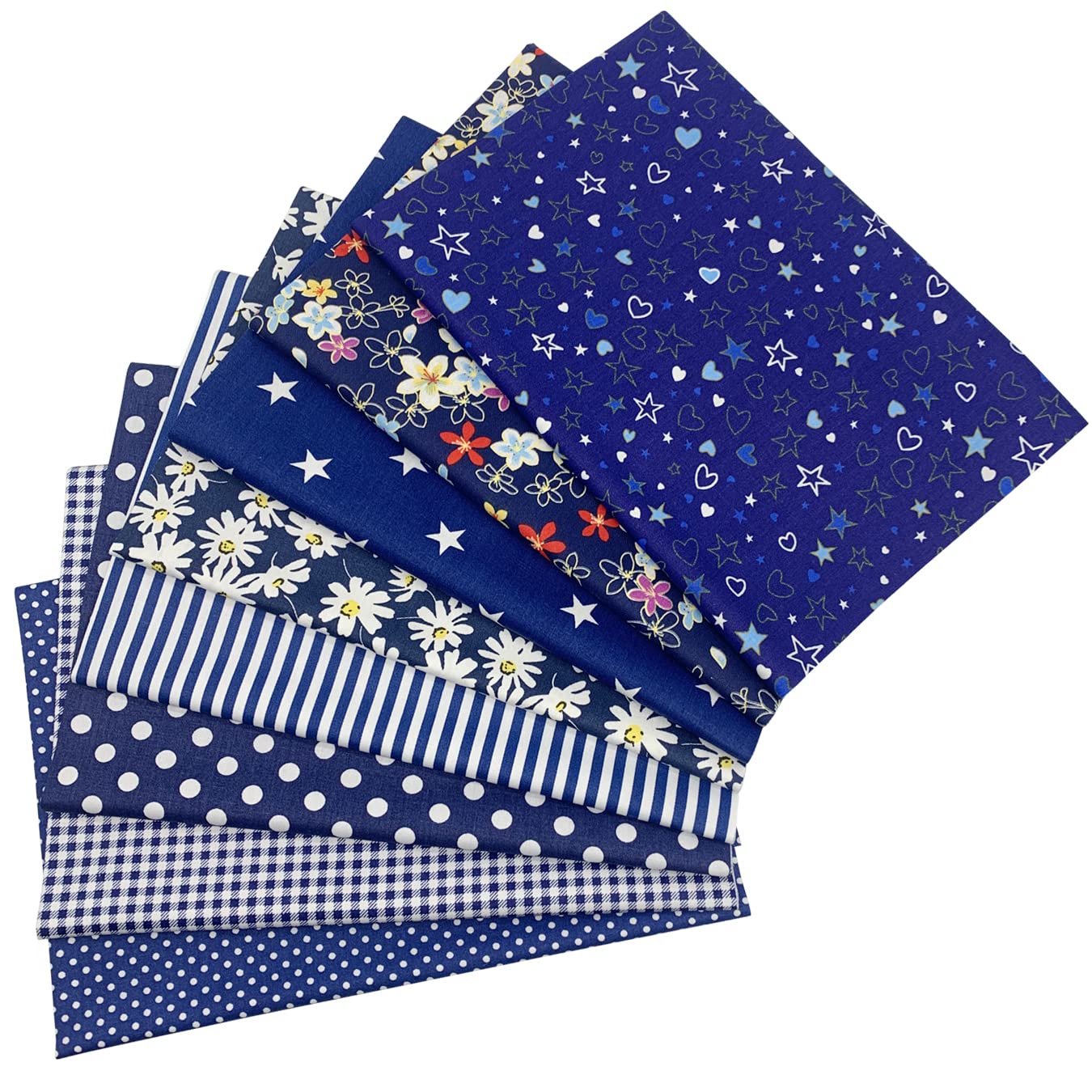 aufodara 8pcs Cotton Fabric Squares Patchwork 50 x 50cm Sewing Quilting Bundle DIY Crafting Fabric (Colors A)