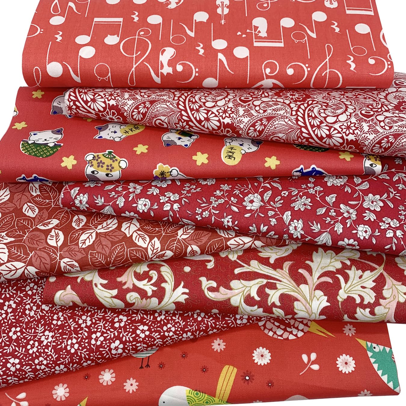 aufodara 8pcs Cotton Fabric Squares Patchwork 50 x 50cm Sewing Quilting Bundle DIY Crafting Fabric (Colors A)