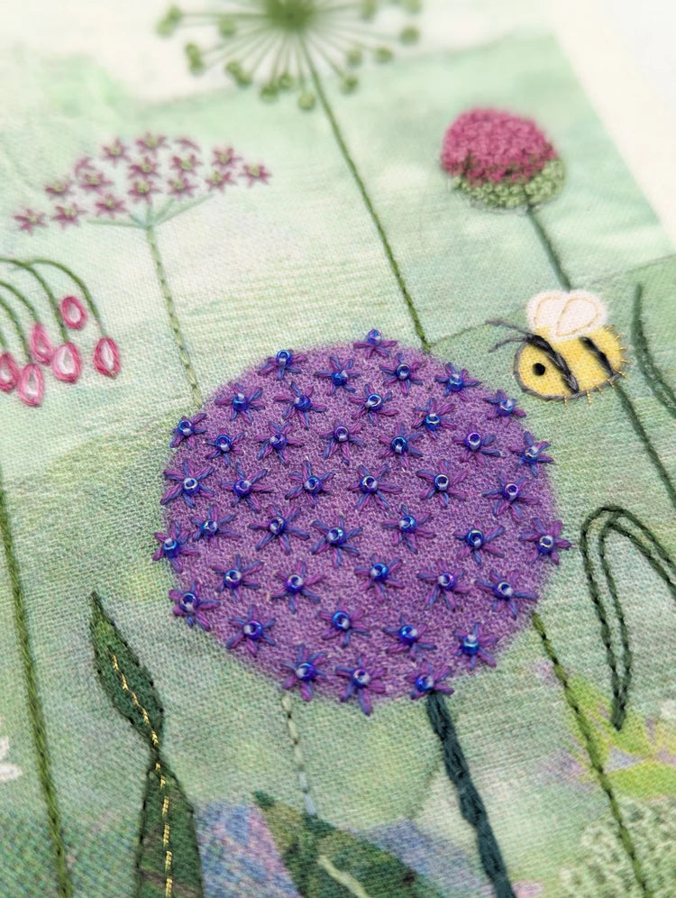 Alliums Hand Embroidery Kit Beaks and Bobbins
