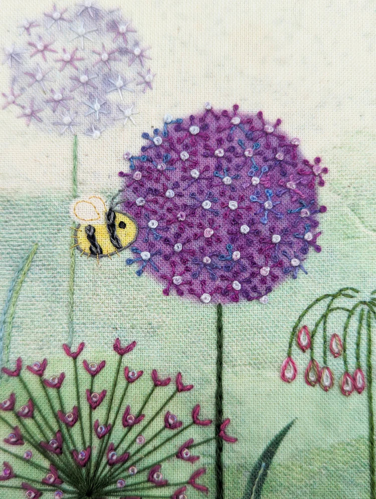 Alliums Fabric Panel Only, Beaks and Bobbins Design