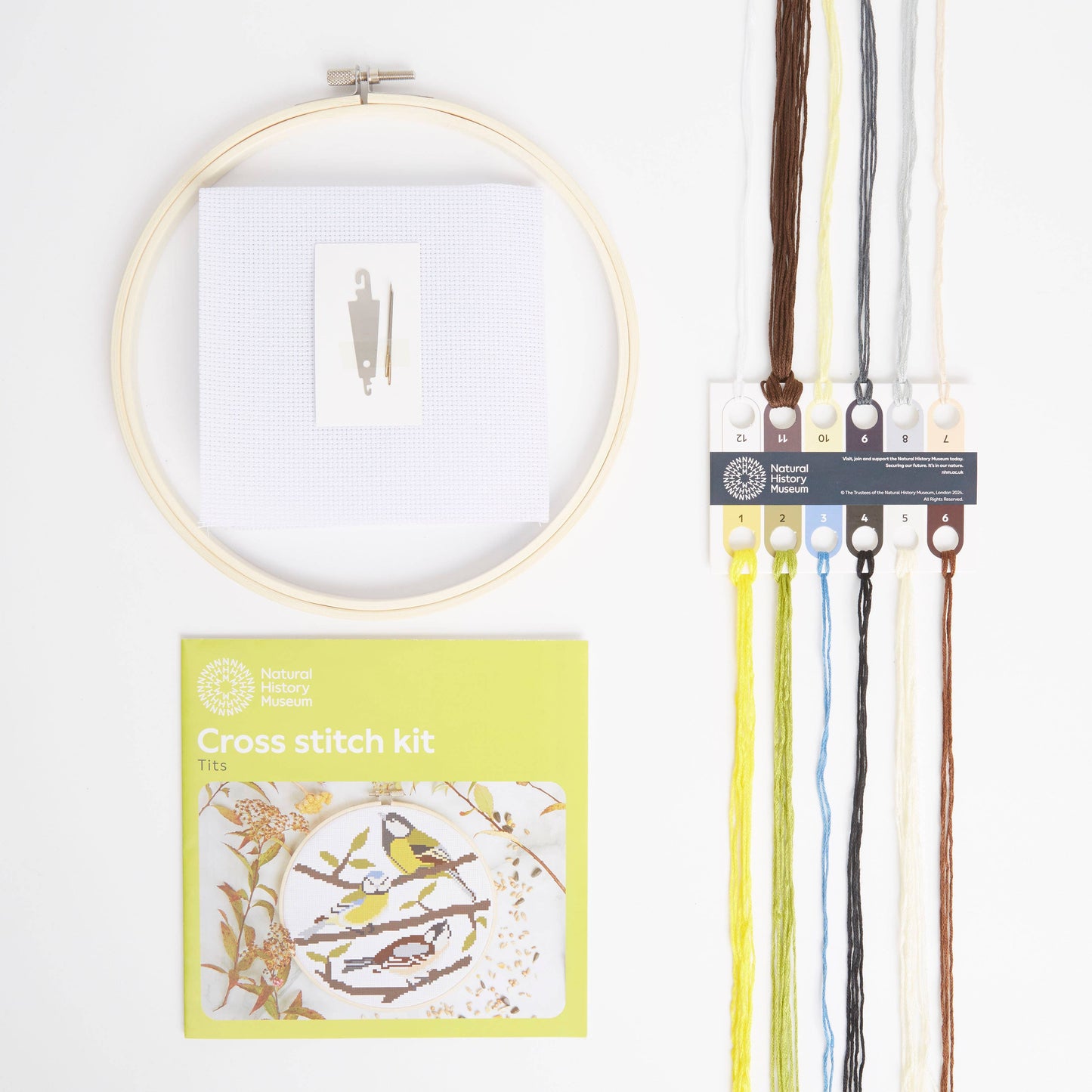 Natural History Museum Cross Stitch Kit, Tits Design 14cm