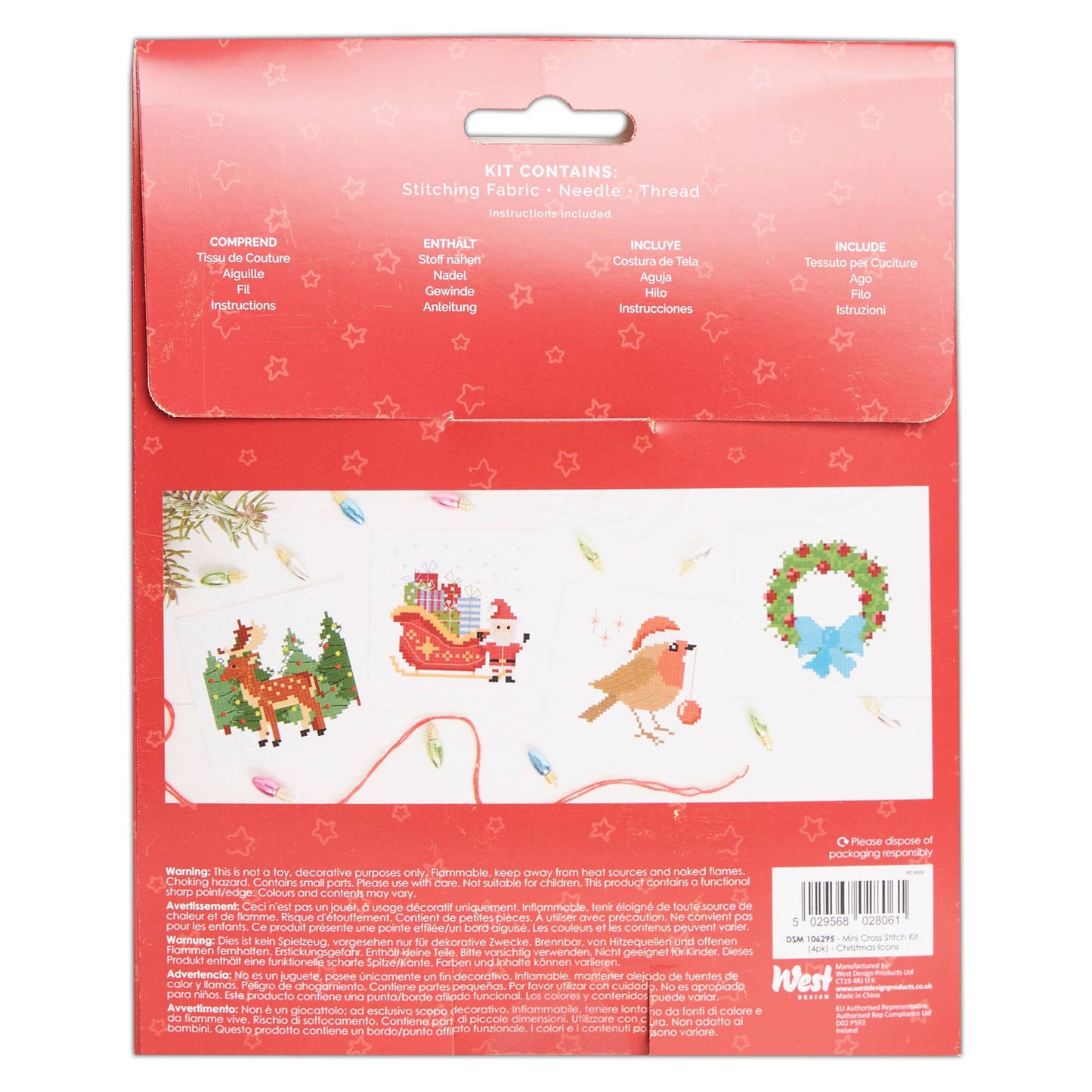 Simply Make Cross Stitch Kit Christmas Icons 4 Pack