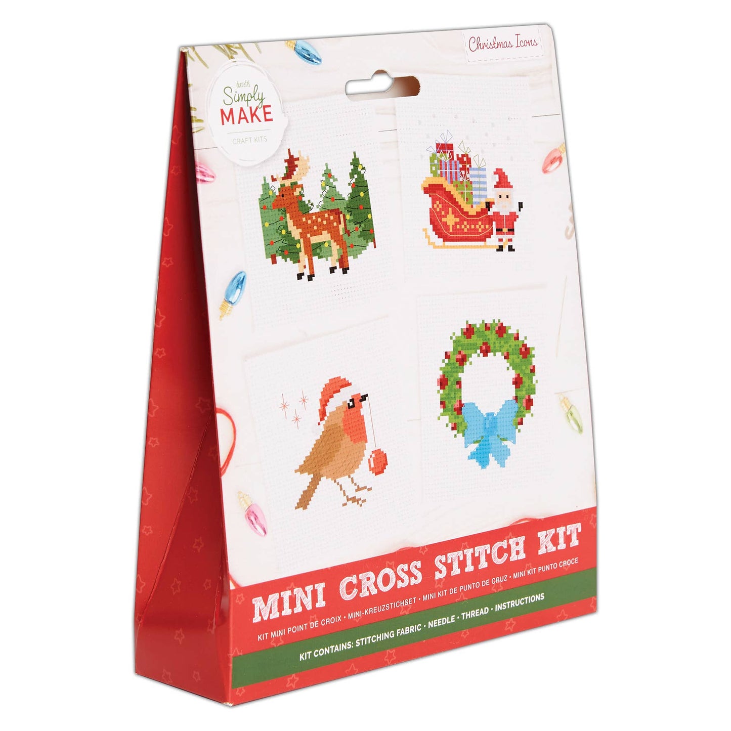 Simply Make Cross Stitch Kit Christmas Icons 4 Pack