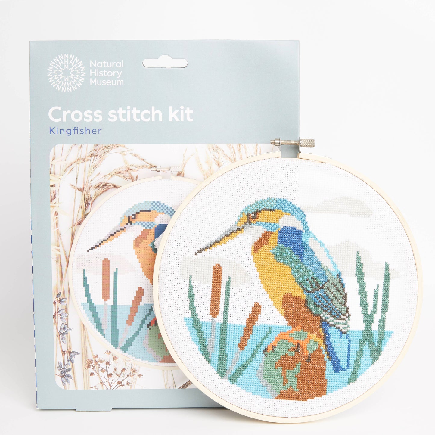 Natural History Museum Cross Stitch Kit, Kingfisher, 14cm