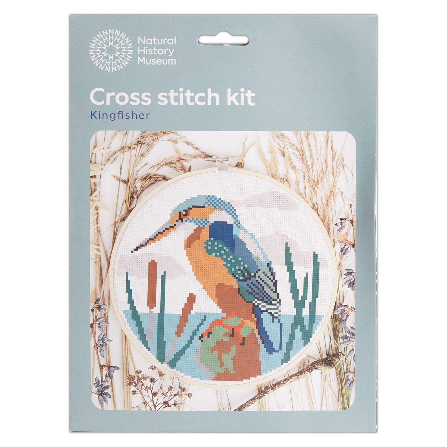 Natural History Museum Cross Stitch Kit, Kingfisher, 14cm