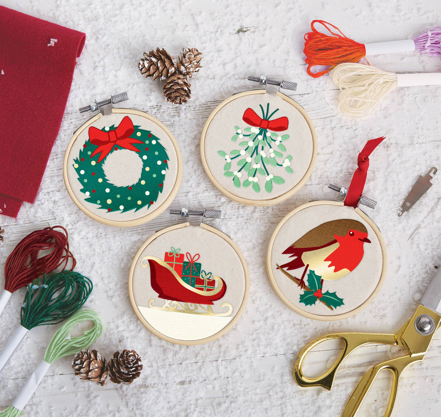 Sew & So On Embroidery Hoop Decorations  - Merry and Bright