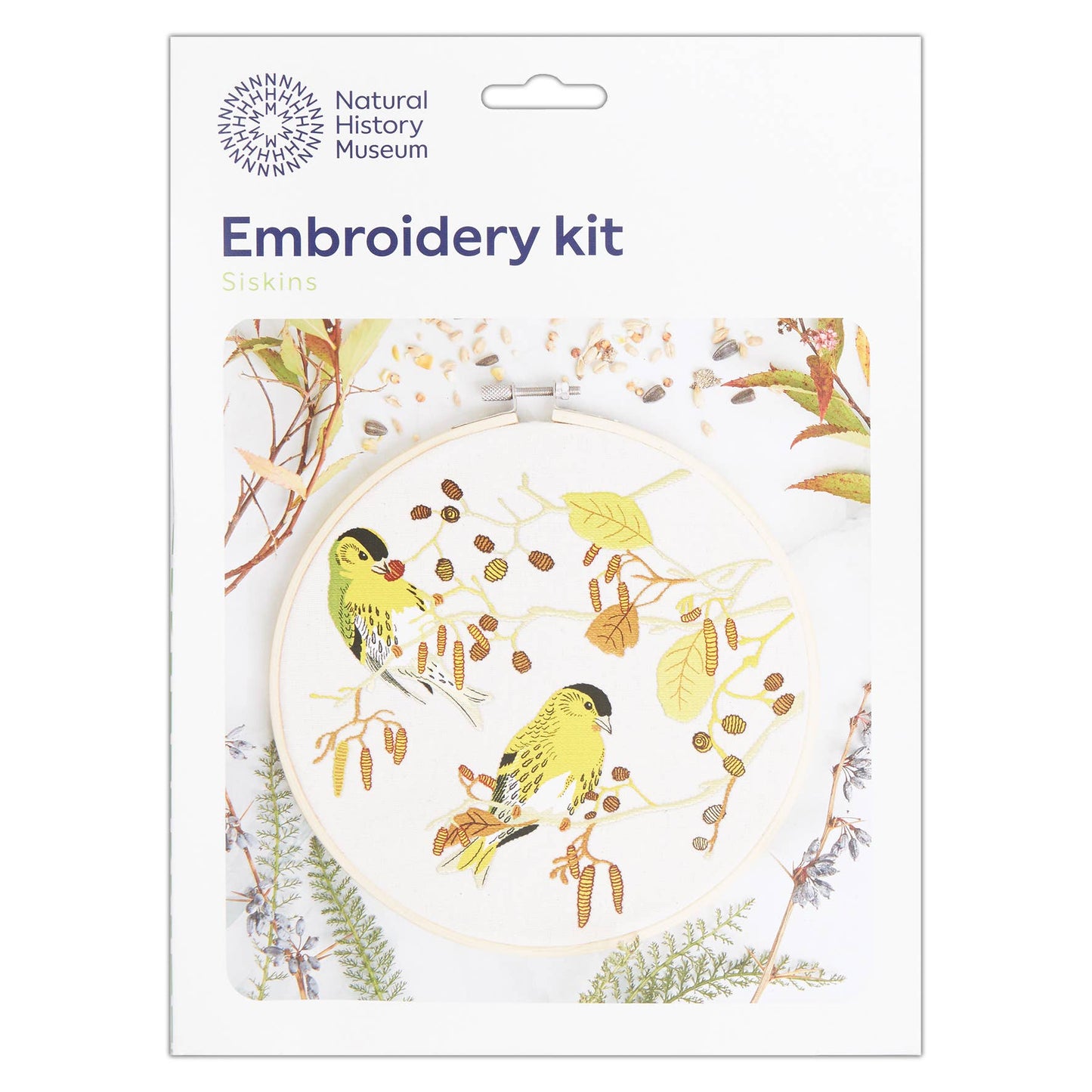 Natural History Museum Embroidery Hoop Kit, Siskins 8"