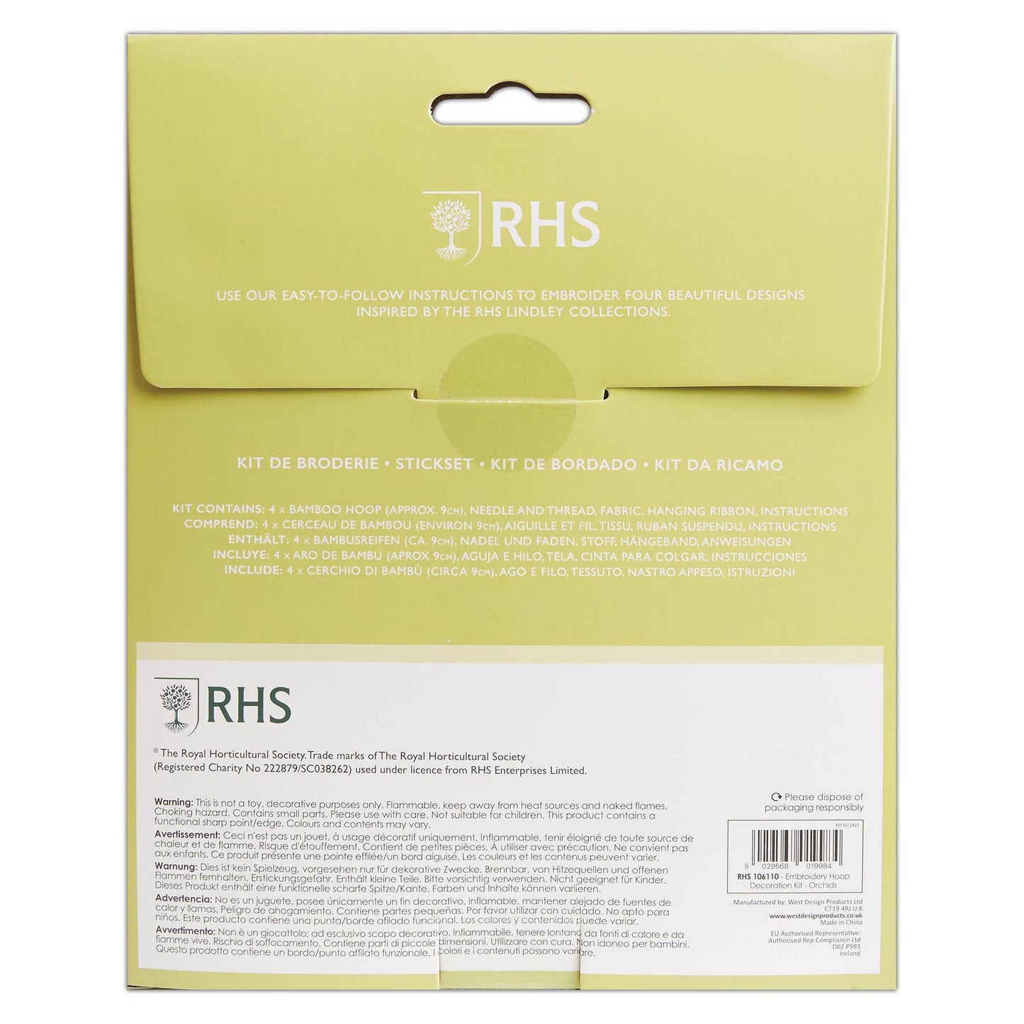 Royal Horticultural Society Embroidery Hoop Kit, Orchids