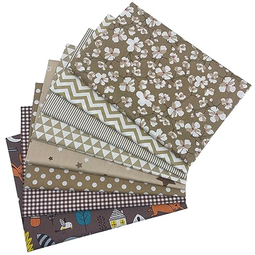 aufodara 8pcs Cotton Fabric Squares Patchwork 50 x 50cm Sewing Quilting Bundle DIY Crafting Fabric (Colors A)