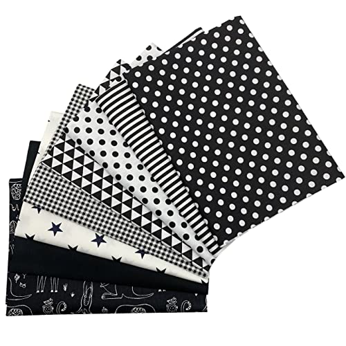 aufodara 8pcs Cotton Fabric Squares Patchwork 50 x 50cm Sewing Quilting Bundle DIY Crafting Fabric (Colors A)