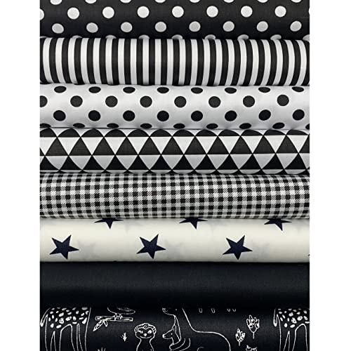 aufodara 8pcs Cotton Fabric Squares Patchwork 50 x 50cm Sewing Quilting Bundle DIY Crafting Fabric (Colors A)