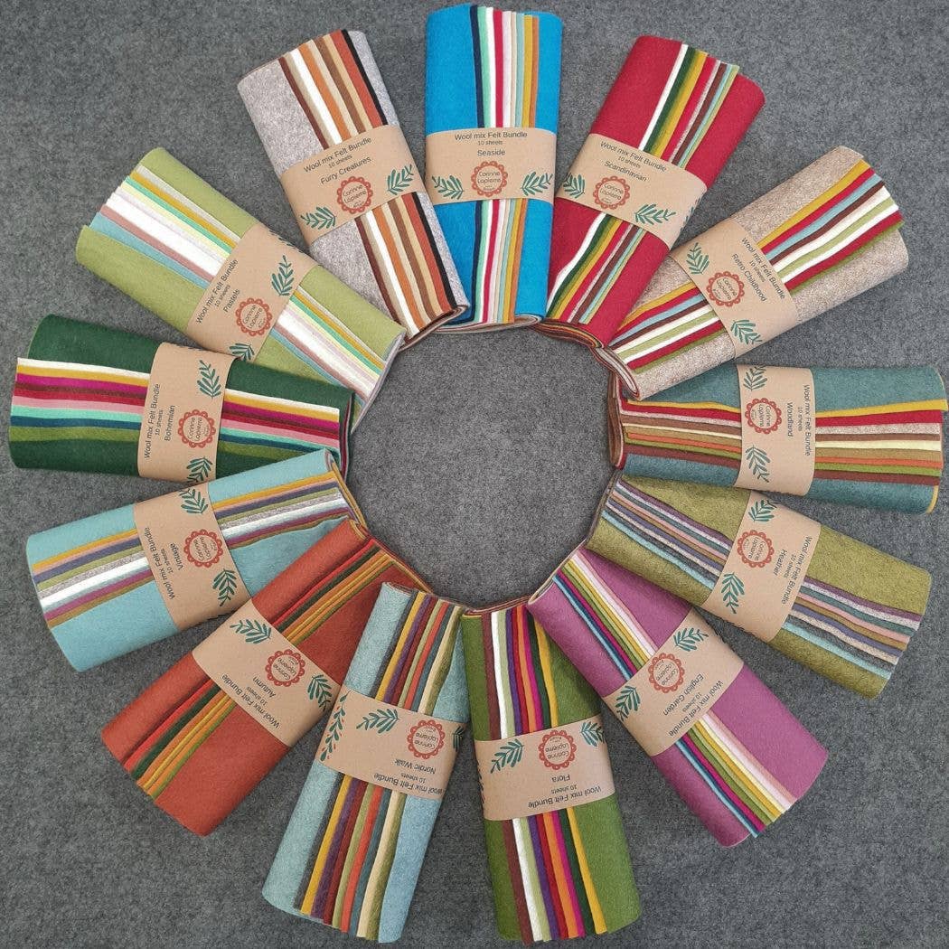 Felt Bundle of 10 Sheets - 13 themes: Heather