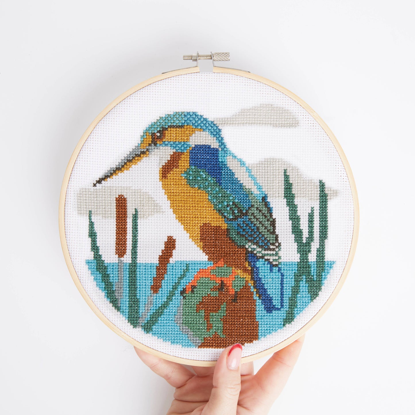 Natural History Museum Cross Stitch Kit, Kingfisher, 14cm