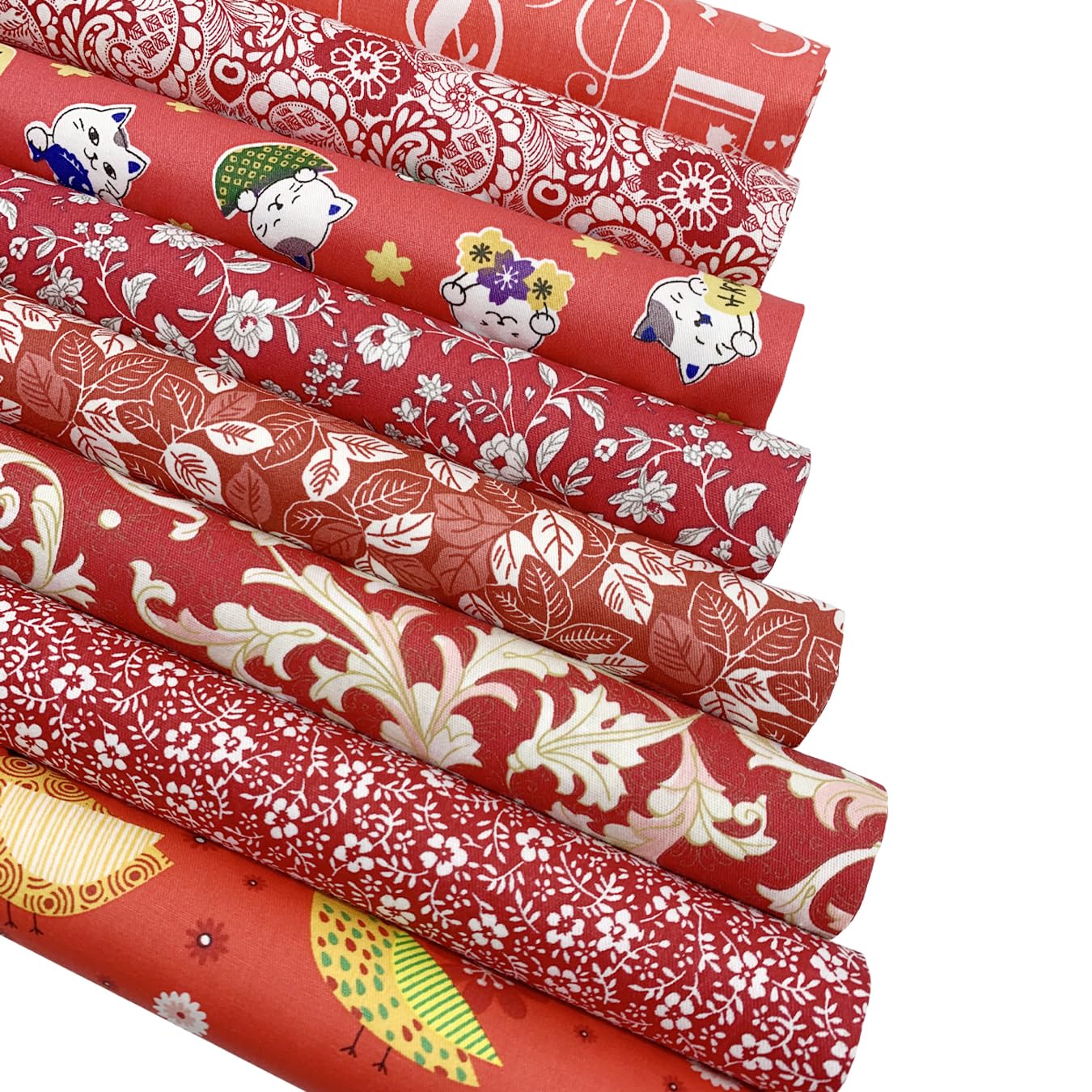 aufodara 8pcs Cotton Fabric Squares Patchwork 50 x 50cm Sewing Quilting Bundle DIY Crafting Fabric (Colors A)