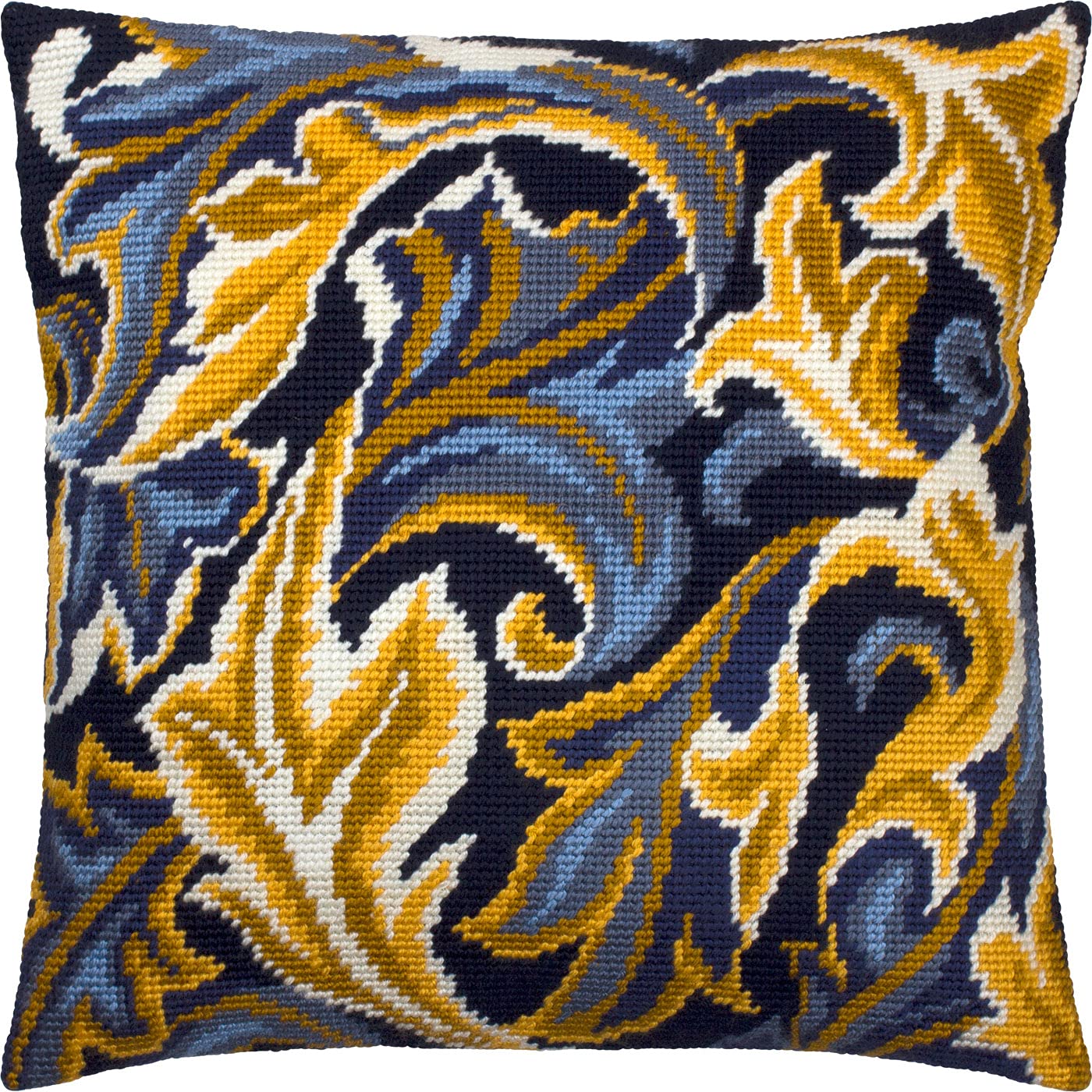Brvsk Tehran. Stamped Cross-Stitch Kit w/Printed Tapestry Canvas (40 × 40 cm) — Stamped Cross-Stitch Cushion Kit for Creative Home Décor — Needlework Kit for Adult Beginners