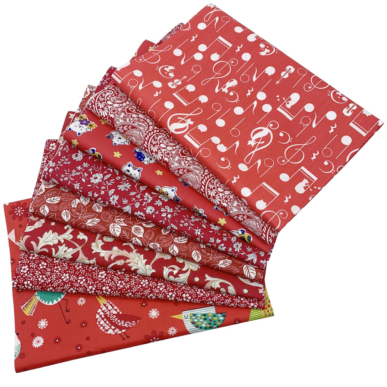 aufodara 8pcs Cotton Fabric Squares Patchwork 50 x 50cm Sewing Quilting Bundle DIY Crafting Fabric (Colors A)