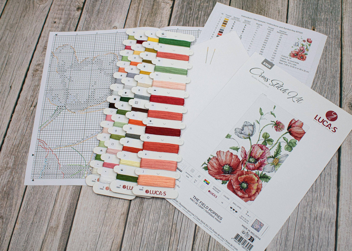 Cross Stitch Kit Luca-S - B7020, The Field Poppies