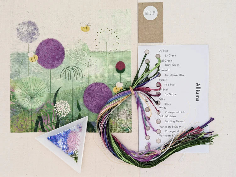 Alliums Hand Embroidery Kit Beaks and Bobbins