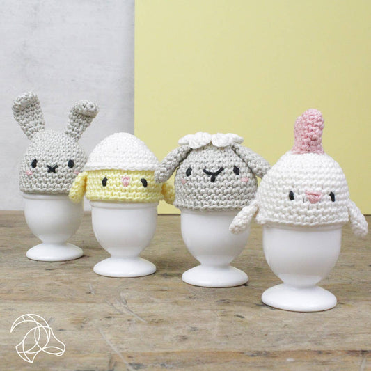 Little Blossom Shop now stock these cute egg warmers! This kit contains a 100% cotton pattern and yarn (excluding crochet hook). The egg warmers are approximately 5 to 8cm.