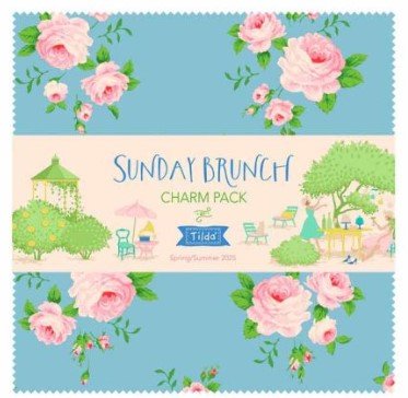 Fabric Charm Pack Sunday Brunch Assorted 40 Pieces