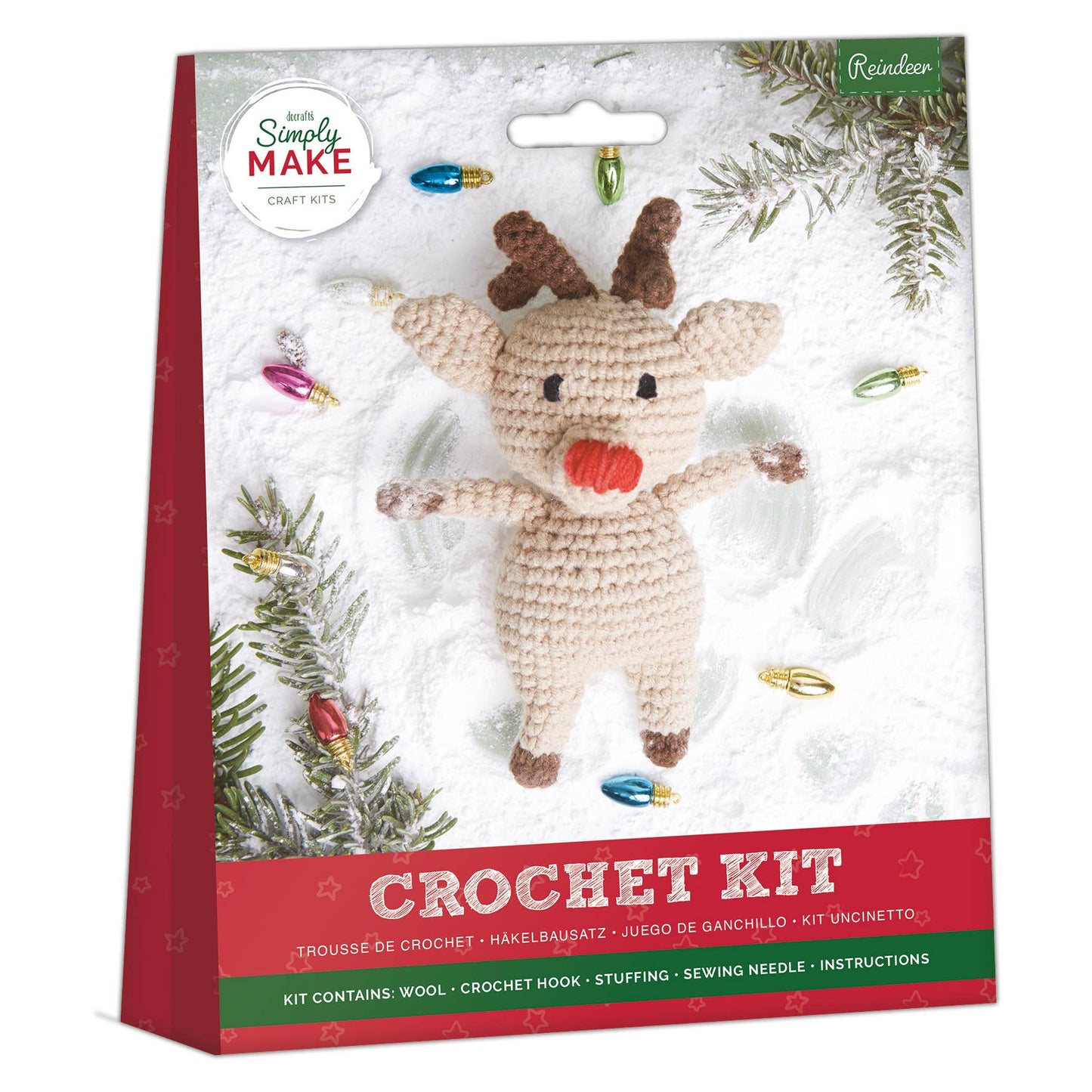 Simply Make Crochet Your Own Reindeer Kit, Christmas Craft