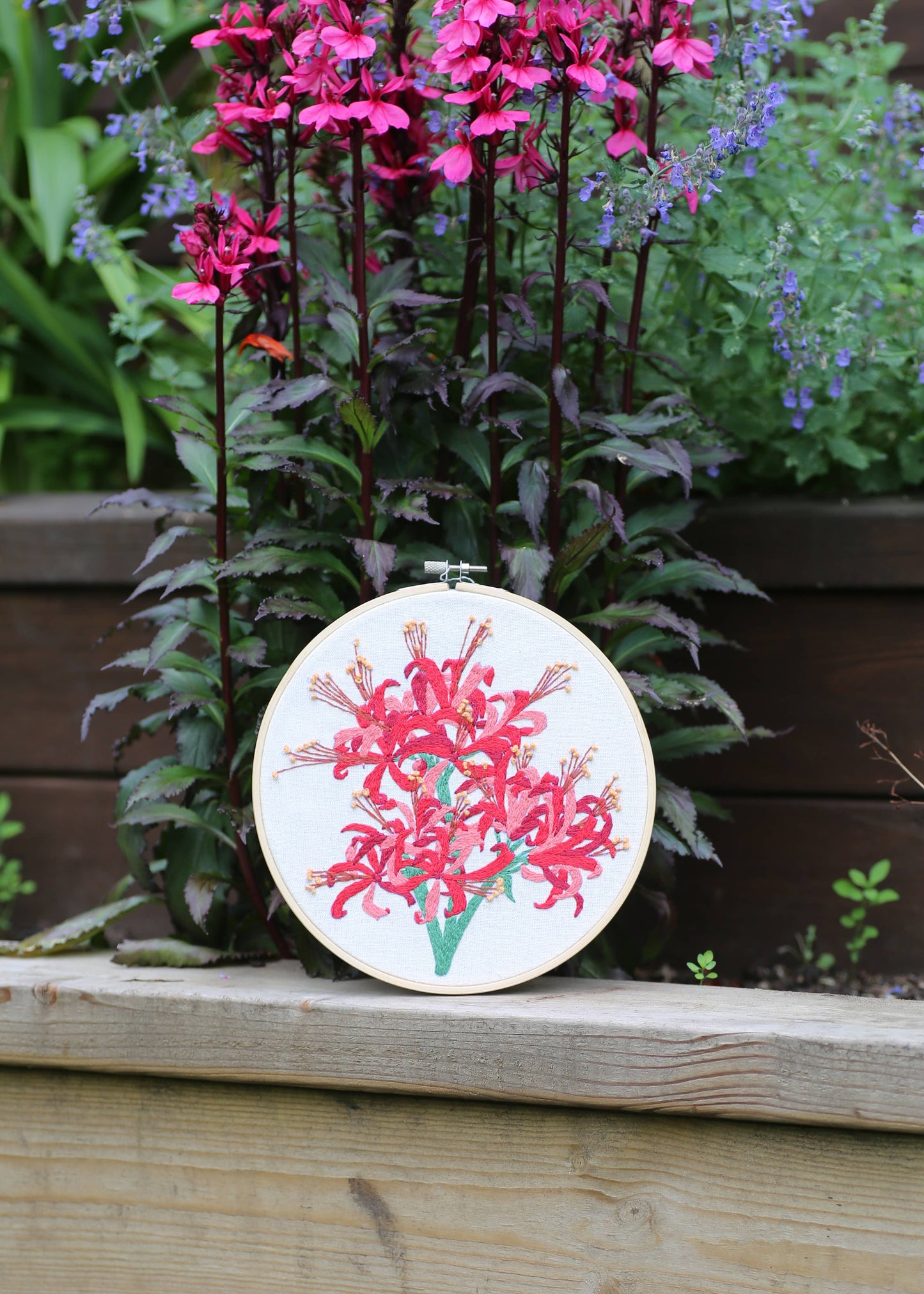Royal Horticultural Society Embroidery Hoop, Guernsey Lily