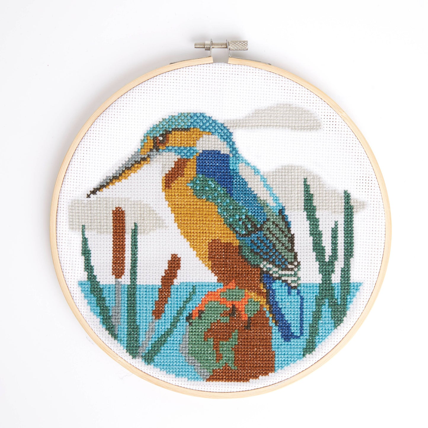 Natural History Museum Cross Stitch Kit, Kingfisher, 14cm