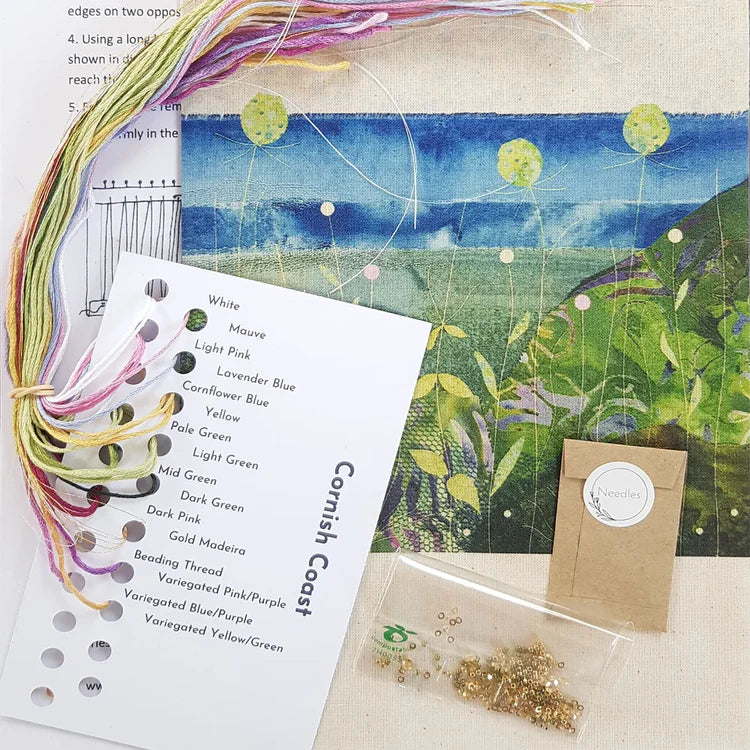 Purple Garden Embroidery Kit, Beaks and Bobbins design