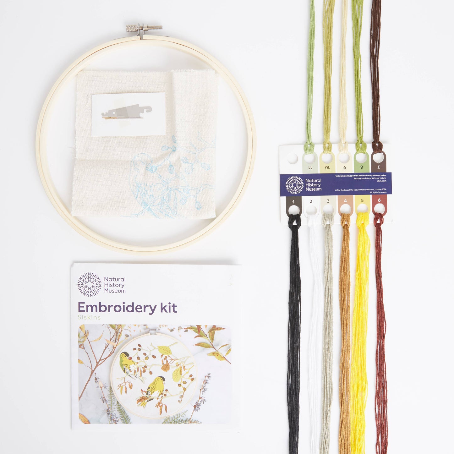 Natural History Museum Embroidery Hoop Kit, Siskins 8"