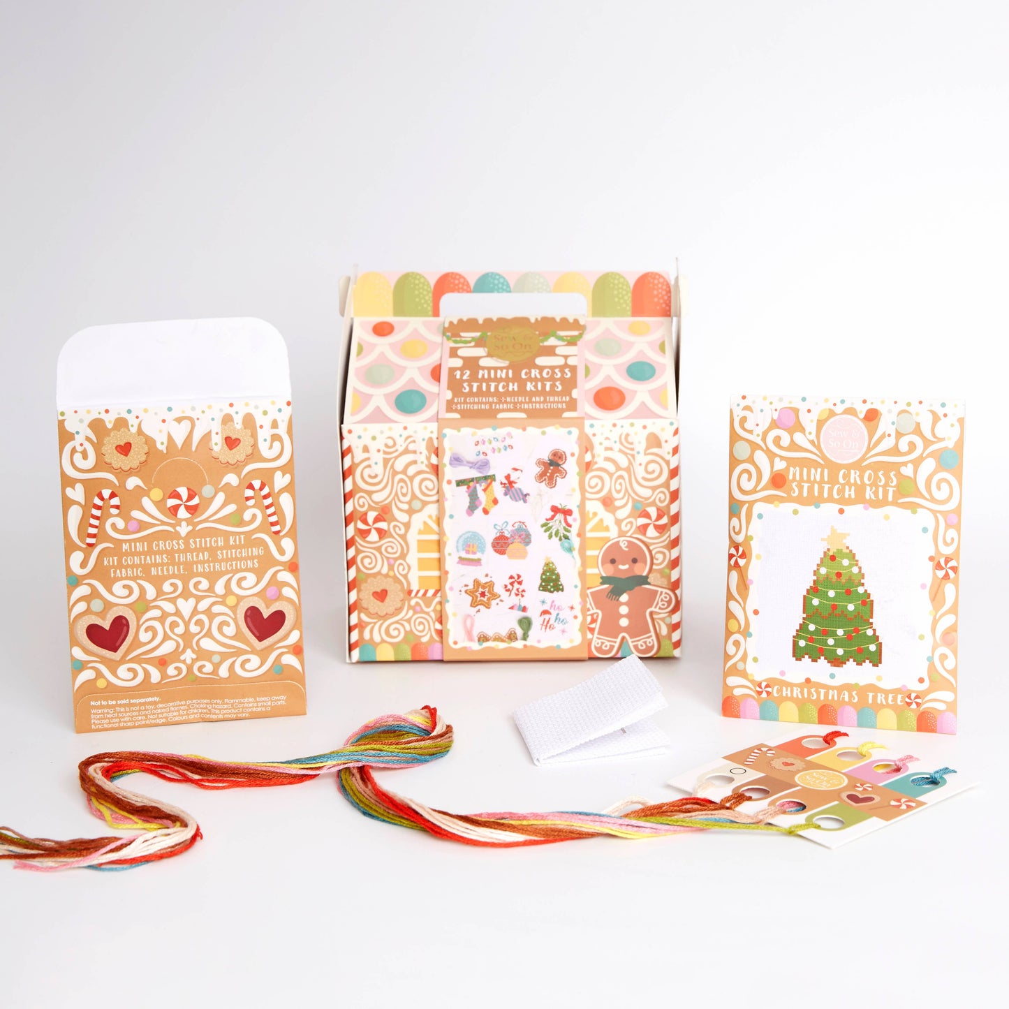 Sew & So On Mini Cross Stitch Kits 12 Designs Gingerbread