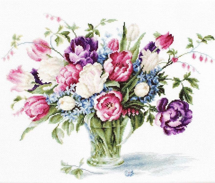 Cross Stitch Kit Luca-S - Tulips Vase, B2261