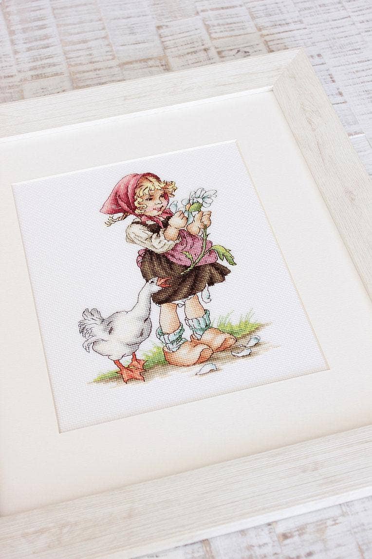 Cross Stitch Kit Luca-S - Girl with the goose, B1047